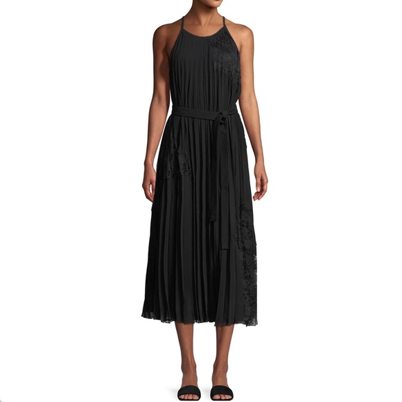 NEW DEREK LAM 10 CROSBY BLACK PLEATED MAXI DRESS - Picture 7 of 7